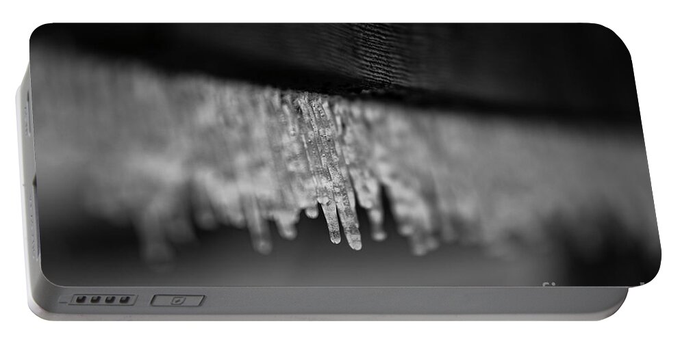 Icicles Portable Battery Charger featuring the photograph Icy Fence by JT Lewis
