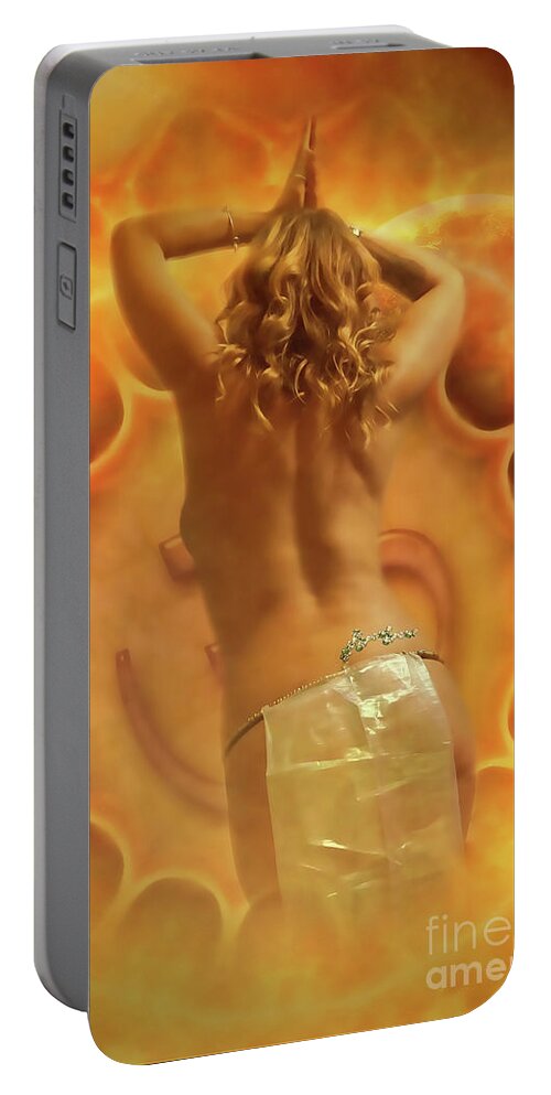 Dark Portable Battery Charger featuring the digital art Illuminate by Recreating Creation