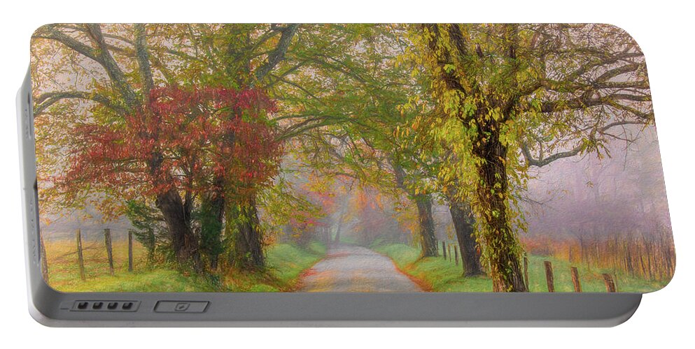 Cades Cove Portable Battery Charger featuring the photograph In the Light of Autumn by Marcy Wielfaert