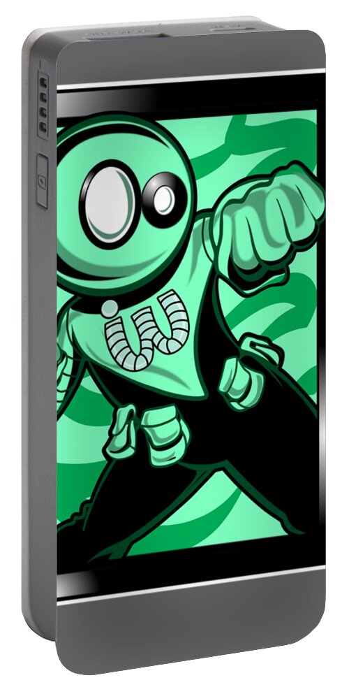 Superheroes Portable Battery Charger featuring the digital art Inchworm by Demitrius Motion Bullock