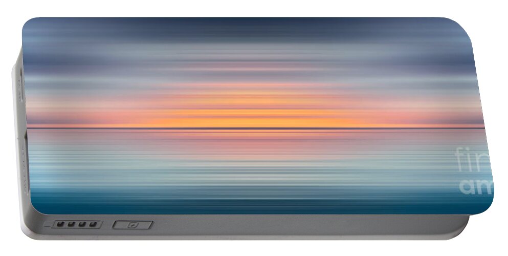 India Portable Battery Charger featuring the digital art India Colors - Abstract Wide Oceanscape by Stefano Senise