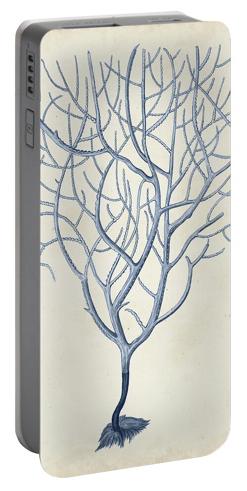 Coastal Portable Battery Charger featuring the painting Indigo Coral IIi by Vision Studio