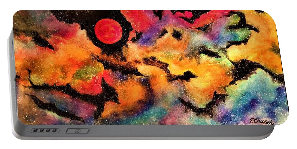 Planets Arcturus Arcturian Ascension Cosmos Universe Star Seed Nebula Space Alienworld Portable Battery Charger featuring the painting Infinite Infinity 2.0 by Esperanza Creeger