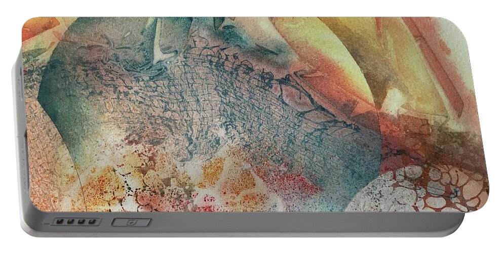 Tara Moorman Watercolors Portable Battery Charger featuring the painting Infinite Worlds by Tara Moorman