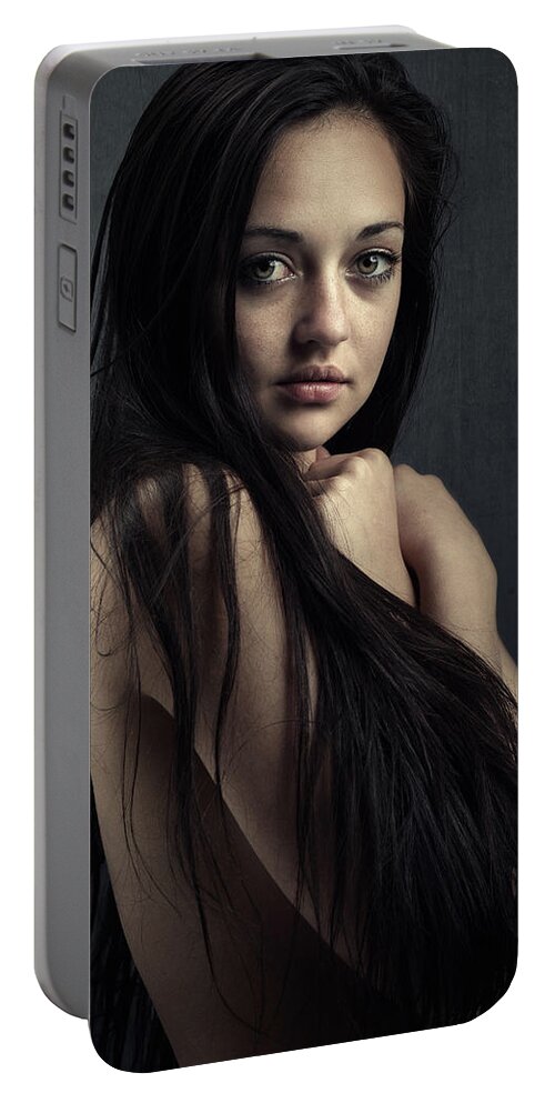 Woman Portable Battery Charger featuring the photograph Innocent young woman by Johan Swanepoel