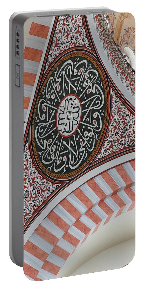 Interior Portable Battery Charger featuring the photograph Interior decoration of the Suleymanie Mosque by Steve Estvanik