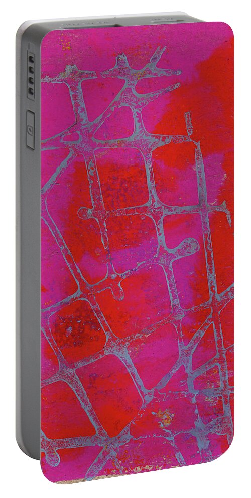 Monoprint Portable Battery Charger featuring the painting Intersections 4 by Tonya Doughty