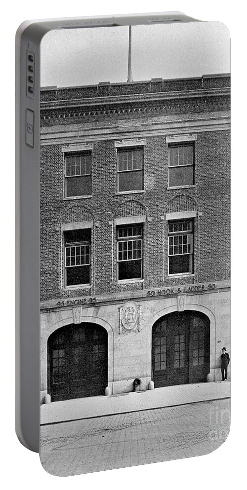 Inwood Portable Battery Charger featuring the photograph Inwood Firehouse 1918 by Cole Thompson