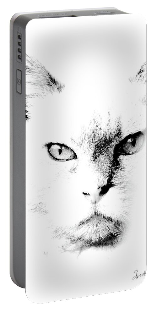 Cat Art Portable Battery Charger featuring the photograph Iris by Sandra Dalton