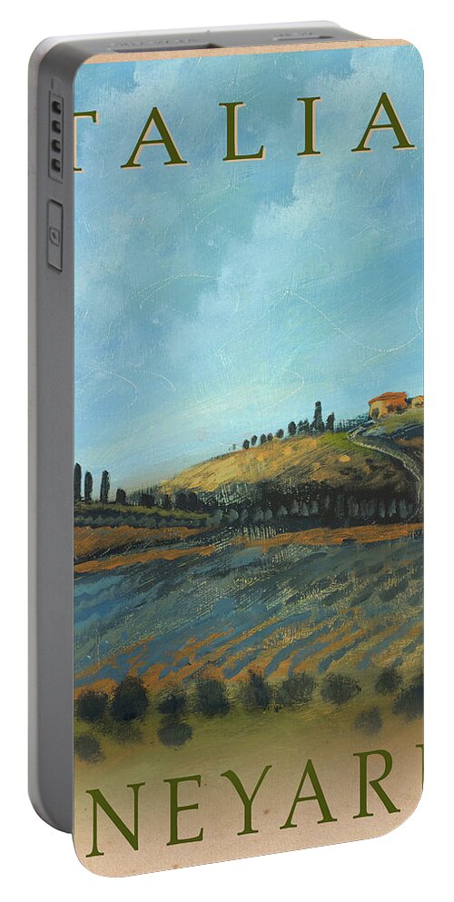Italian Portable Battery Charger featuring the painting Italian Vineyards by Kingsley
