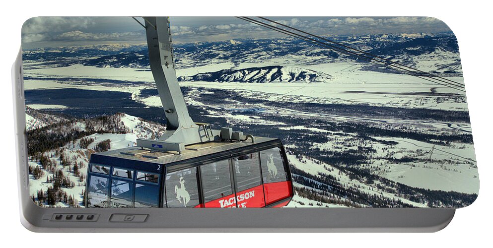 Jackson Hole Tram Portable Battery Charger featuring the photograph Jackson Hole Tram by Adam Jewell