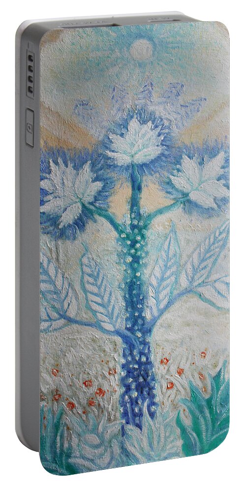 January Portable Battery Charger featuring the painting January by Elzbieta Goszczycka