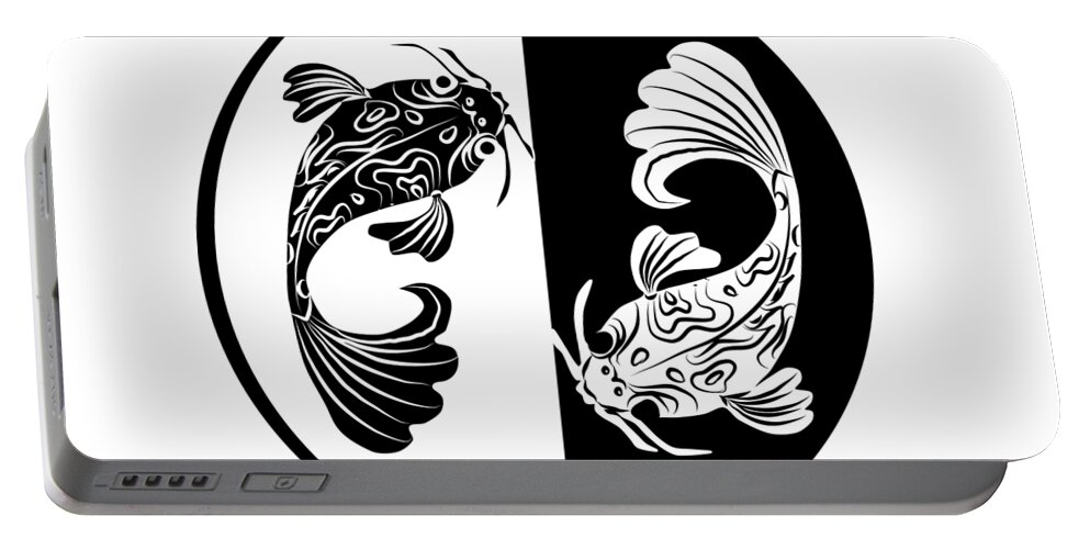 Japanese Koi Portable Battery Charger featuring the digital art Japanese Koi by Patricia Piotrak