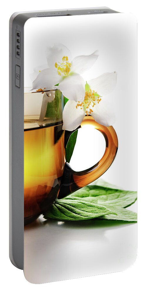 Tea Portable Battery Charger featuring the photograph Jasmine Tea by Jelena Jovanovic
