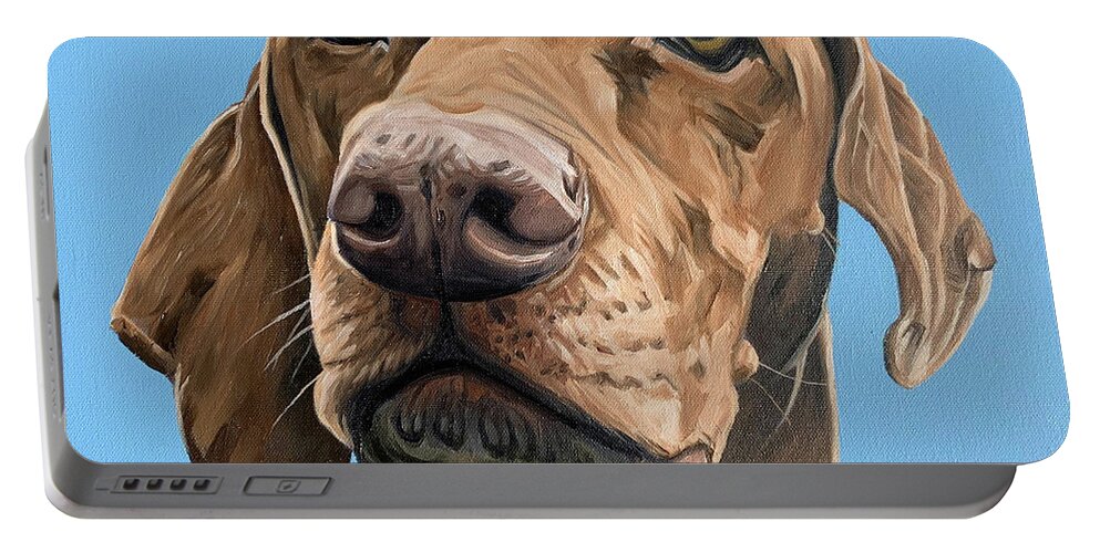 Animal Portable Battery Charger featuring the painting Jasper by Nathan Rhoads