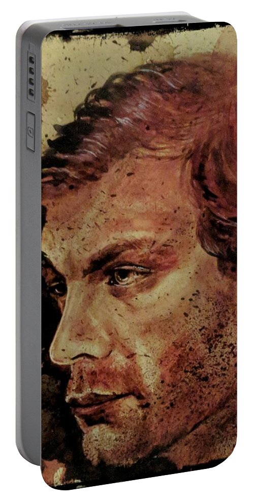 Ryan Almighty Portable Battery Charger featuring the painting Jeffrey Dahmer by Ryan Almighty
