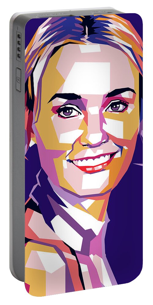Jessica Portable Battery Charger featuring the digital art Jessica Lange by Stars on Art