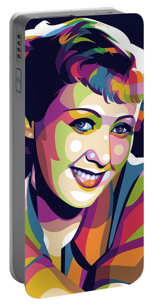 Joan Portable Battery Charger featuring the digital art Joan Blondell by Stars on Art