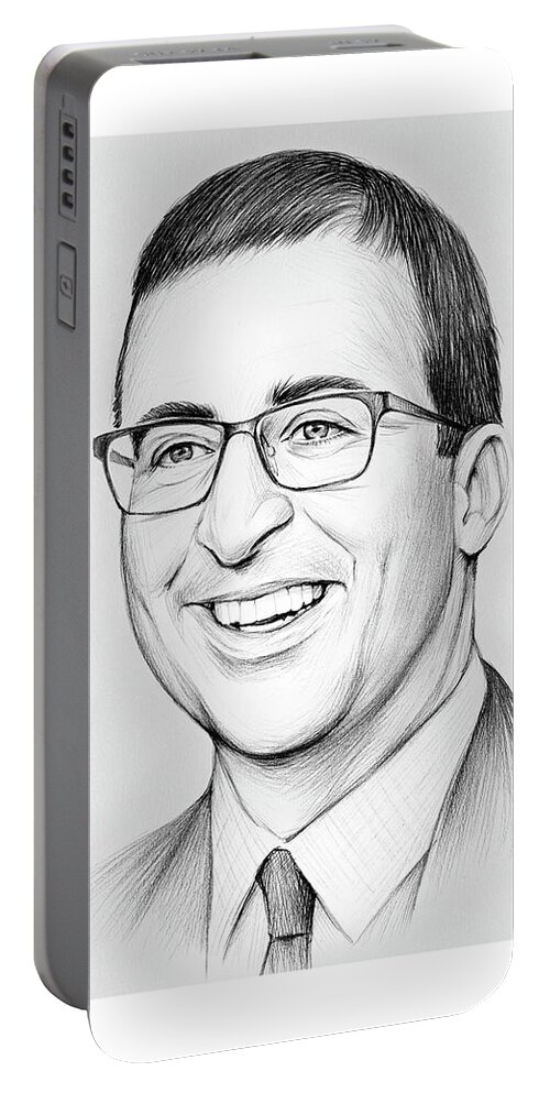 Drawing Portable Battery Charger featuring the drawing John Oliver by Greg Joens