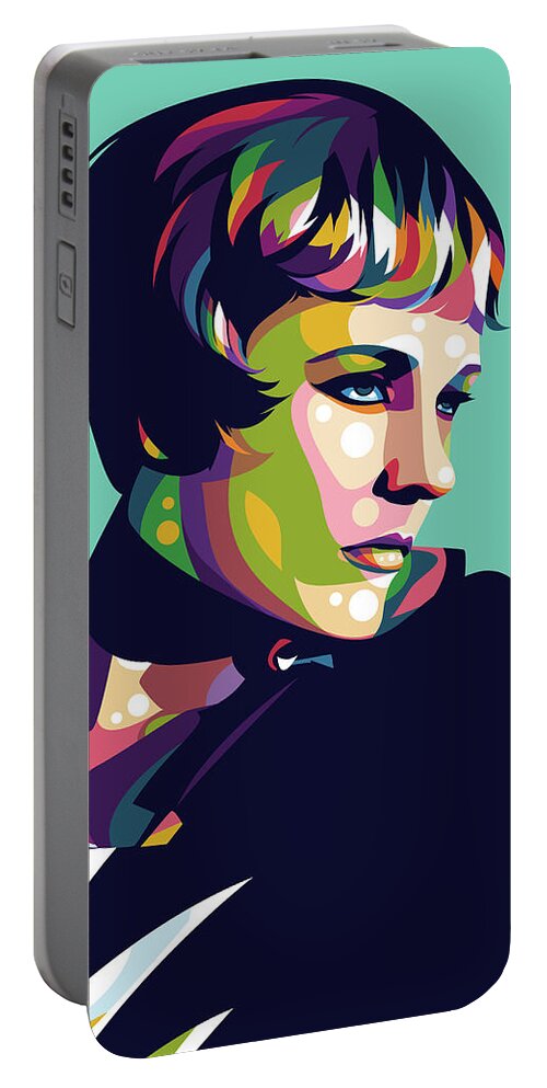 Julie Portable Battery Charger featuring the digital art Julie Andrews by Stars on Art