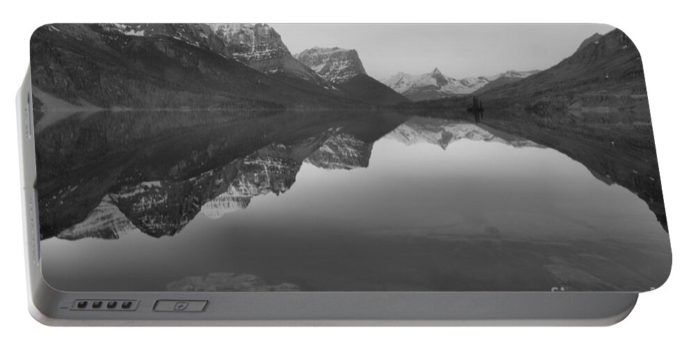 St Mary Portable Battery Charger featuring the photograph June St. Mary Sunrise Black And White by Adam Jewell