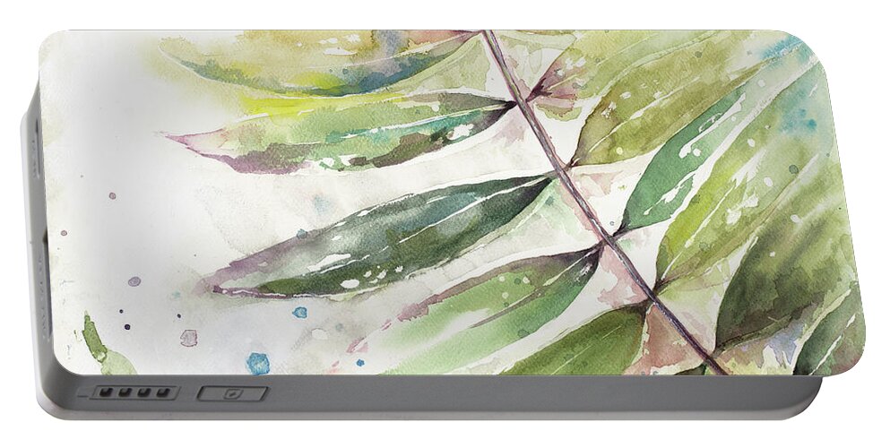 Jungle Portable Battery Charger featuring the painting Jungle Inspiration Watercolor II by Patricia Pinto