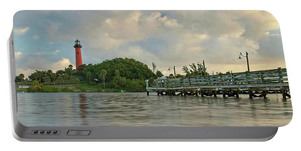 Lighthouse Portable Battery Charger featuring the photograph Jupiter Lighthouse by Steve DaPonte