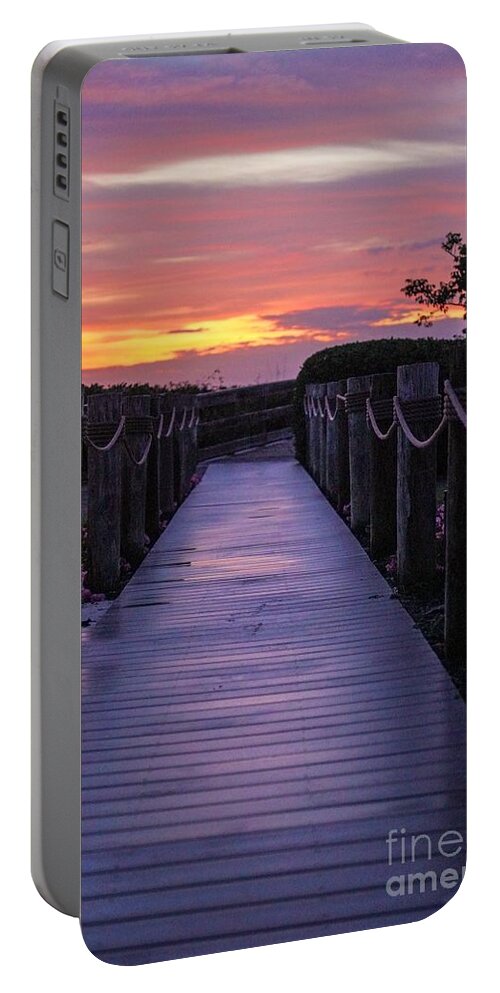Walkway Portable Battery Charger featuring the photograph Just Another Day in Paradise by Susan Rydberg