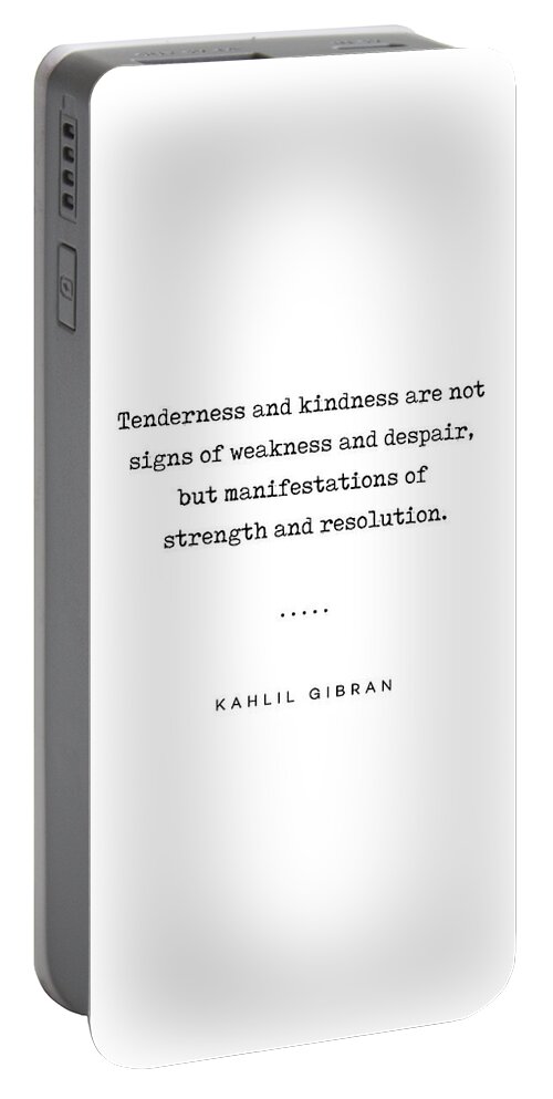 Kahlil Gibran Portable Battery Charger featuring the mixed media Kahlil Gibran Quote 03 - Typewriter Quote - Minimal, Modern, Classy, Sophisticated Art Prints by Studio Grafiikka