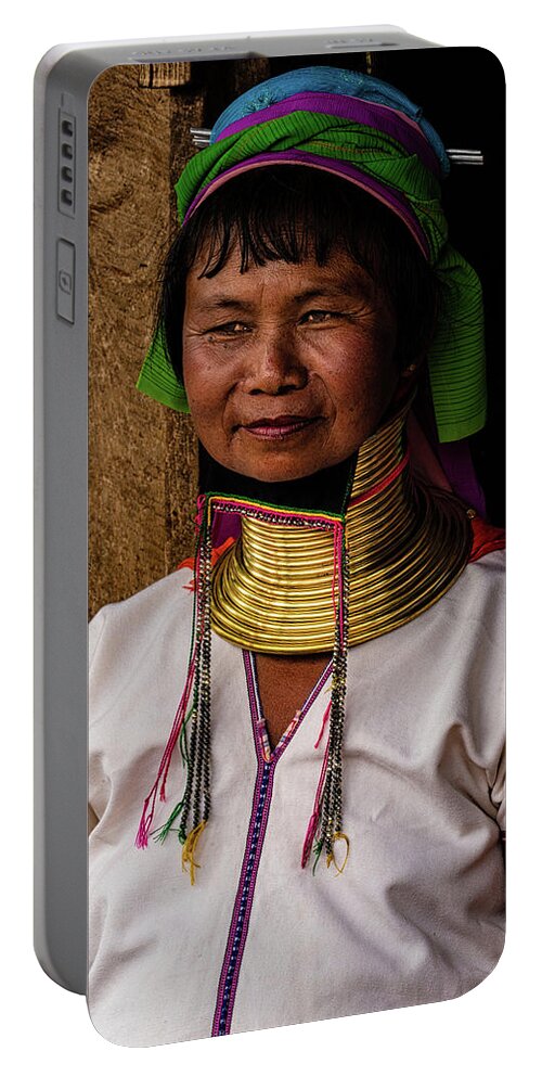 Long Neck Portable Battery Charger featuring the photograph Kayan Woman by Chris Lord