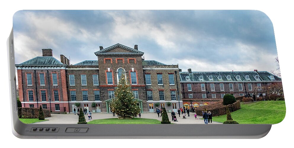 London Portable Battery Charger featuring the photograph Christmas at Kensington Palace, Front View by Marcy Wielfaert