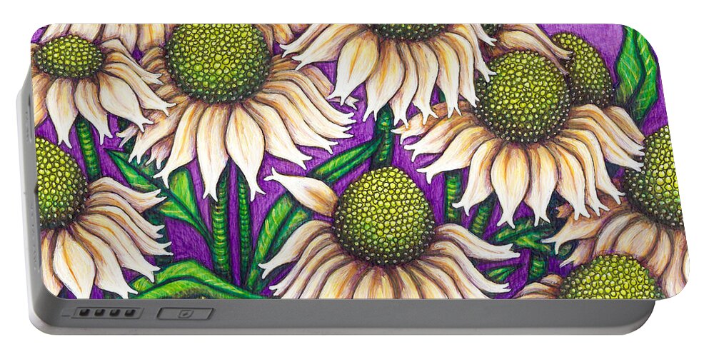Floral Portable Battery Charger featuring the painting Kim's Mopheads by Amy E Fraser