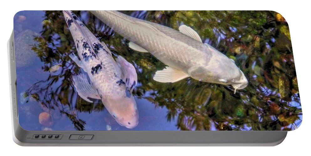 Koi Portable Battery Charger featuring the photograph Kindred Koi by Peter Mooyman