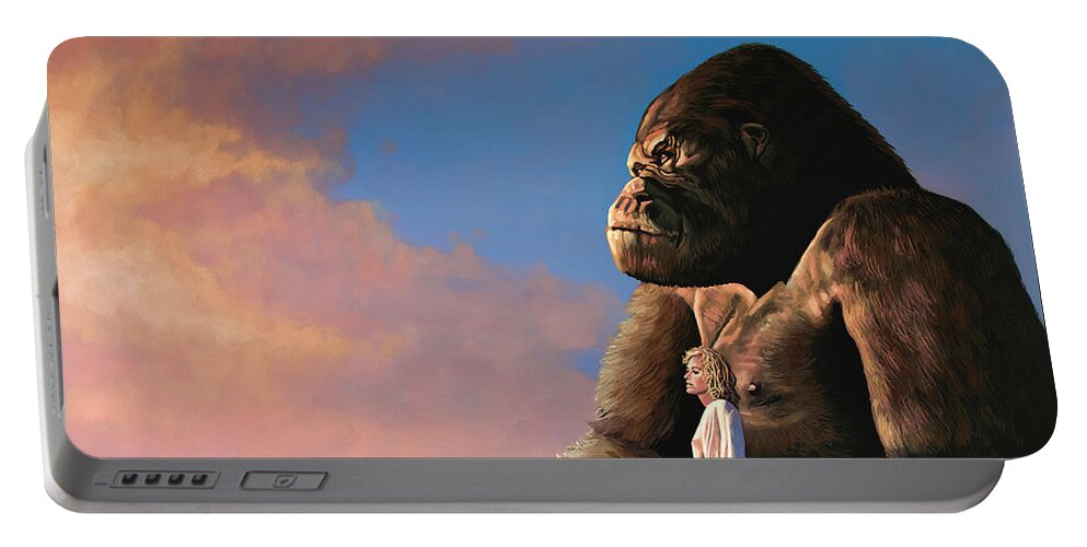 King Kong Portable Battery Charger featuring the painting King Kong Painting by Paul Meijering