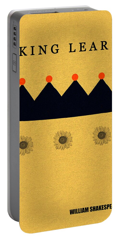 King Lear By William Shakespeare Portable Battery Charger featuring the digital art King Lear minimalsim art book cover by David Lee Thompson