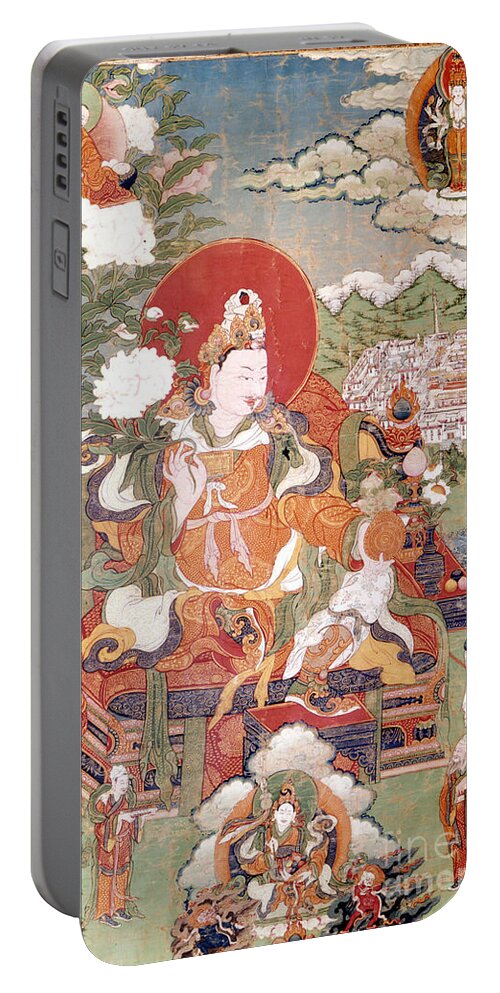 Buddhist Portable Battery Charger featuring the painting King Of Tibet Sung-tsen-gampo From The 7th Century. Tibetan Thai-ka, Musée Guimet, Paris by Tibetan School
