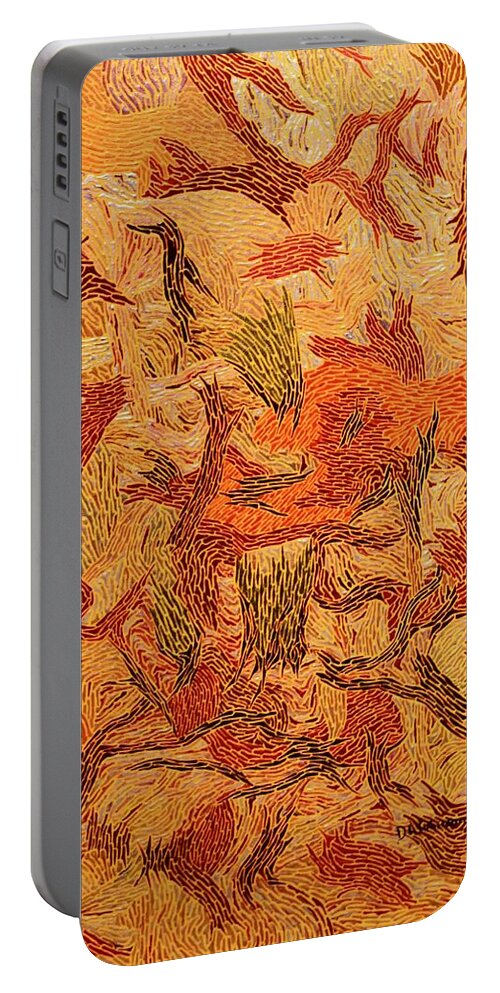 Koi Portable Battery Charger featuring the painting Koi by DLWhitson