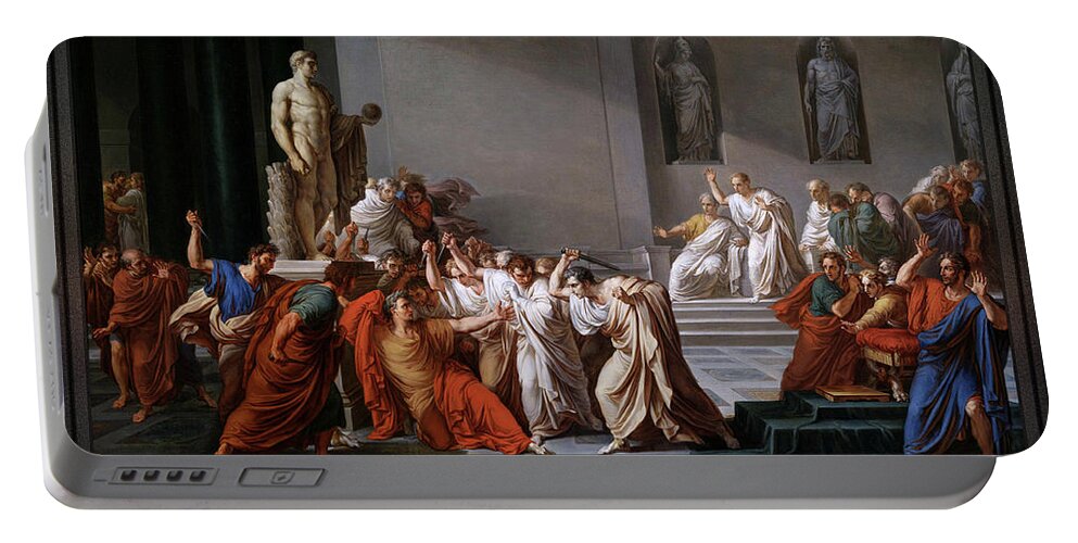 La Morte Di Cesare Portable Battery Charger featuring the painting La morte di Cesare or The Assassination of Julius Caesar by Vincenzo Camuccini by Rolando Burbon