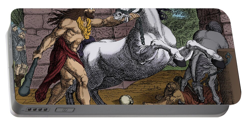 12 Labors Portable Battery Charger featuring the photograph Labors Of Hercules, Steal The Mares by Science Source