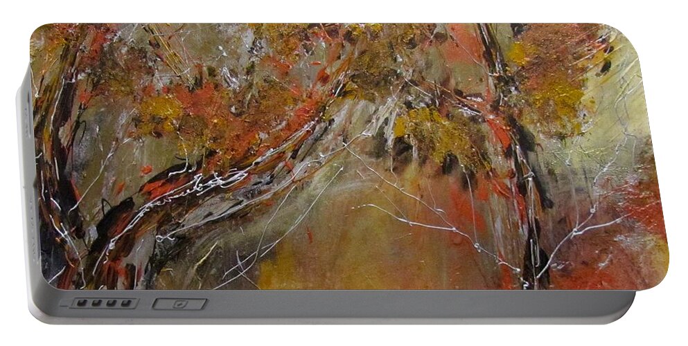 Fall Portable Battery Charger featuring the painting Late Fall by Barbara O'Toole