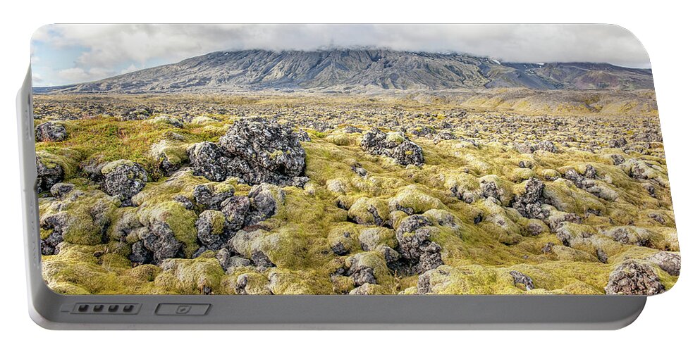 David Letts Portable Battery Charger featuring the photograph Lava Fields of Iceland by David Letts