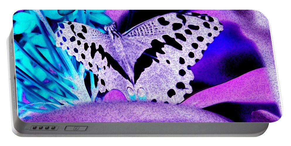 Butterfly Portable Battery Charger featuring the digital art Lavender Butterfly by Vallee Johnson