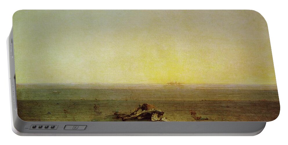 Gustave Guillaumet Portable Battery Charger featuring the painting Le Sahara, dit aussi Le desert, 1867 Sahara, or The desert. Canvas, 110 x 200 cm R. F. 505. by Gustave Guillaumet