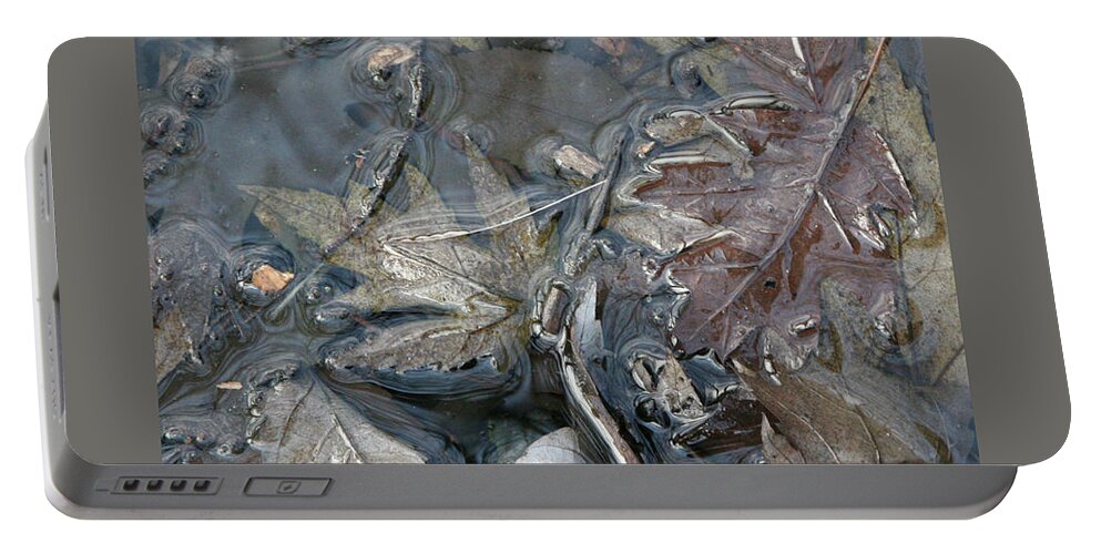 Leaf Portable Battery Charger featuring the photograph Leaves in the Water by Patricia Overmoyer