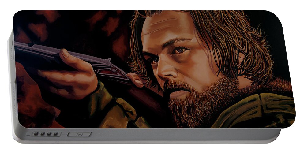 Leonardo Dicaprio Portable Battery Charger featuring the painting Leonardo DiCaprio Painting by Paul Meijering