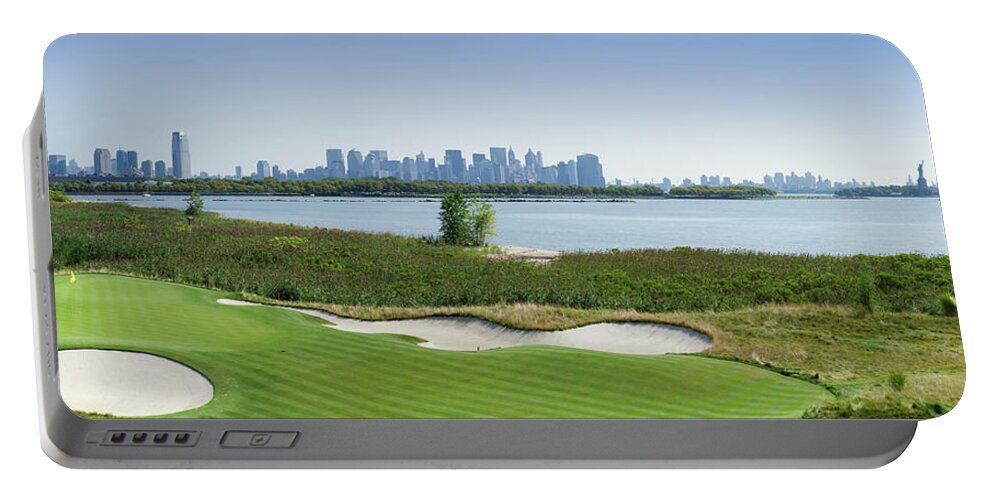 Photography Portable Battery Charger featuring the photograph Liberty National Golf Club With Lower by Panoramic Images