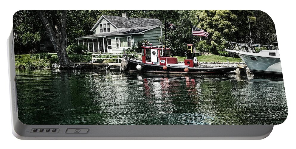 Boat Portable Battery Charger featuring the photograph Life on the Seneca River by William Norton