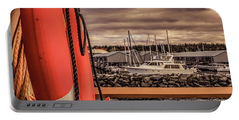 Lifesaver Portable Battery Charger featuring the photograph Lifesaver in Edmonds Beach by Anamar Pictures