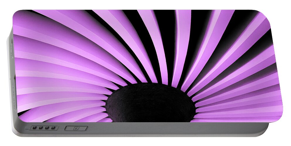 Abstractas Portable Battery Charger featuring the photograph Lilac fan ceiling by Silvia Marcoschamer