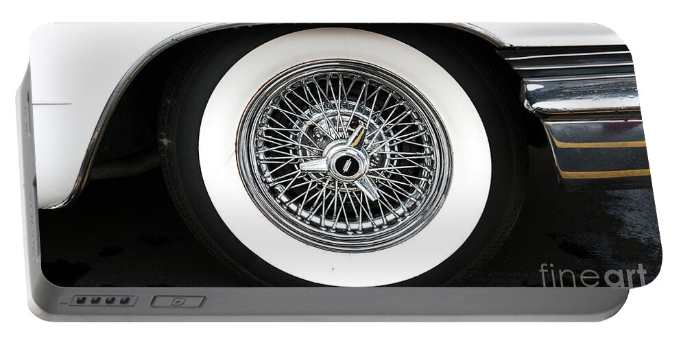 Tire Portable Battery Charger featuring the photograph Lincoln Wire Wheel by Dale Powell